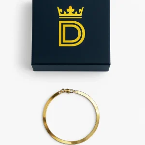 10K Yellow Gold Herringbone Chain Bracelet