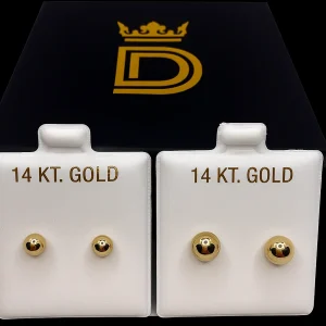 14K Gold Ball Studs - 5mm